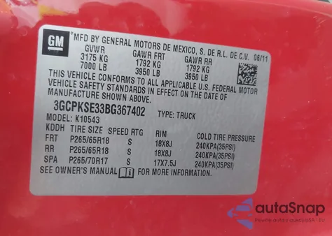2011 Chevrolet Silverado 1500 Lt from USA, damaged, VIN 3GCPKSE33BG367402